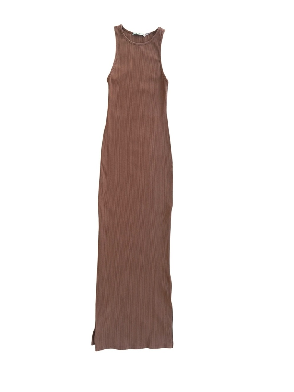 Alice and Olivia Brown Ribbed Bodycon Tank Maxi Dress